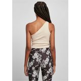 Urban Classics - Cropped Asymmetric Top - Groen - 97% Katoen, 3% Elastaan