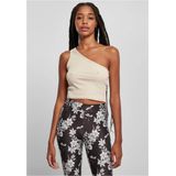 Urban Classics - Cropped Asymmetric Top - Groen - 97% Katoen, 3% Elastaan