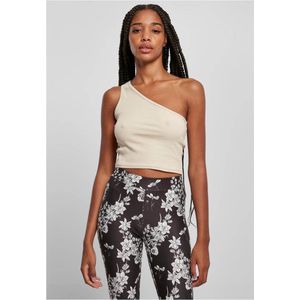 Urban Classics - Cropped Asymmetric Top - Groen - 97% Katoen, 3% Elastaan