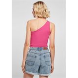 Urban Classics Dames Top Dames Cropped Asymmetric Sport Tank Top, Vrouwen Top, Korte pasvorm, Maten XS - 5XL, Brightviolet, XS