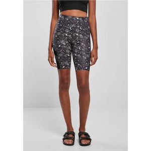 Urban Classics - High Waist Tech Mesh AOP Fietsshorts - Zwart - Blackuniverse