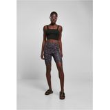 Urban Classics - High Waist Tech Mesh AOP Cycle Shorts - Zwart - Polyester Elastaan