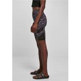 Urban Classics - High Waist Tech Mesh AOP Cycle Shorts - Zwart - Polyester Elastaan