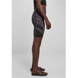Urban Classics - High Waist Tech Mesh AOP Cycle Shorts - Zwart - Polyester Elastaan