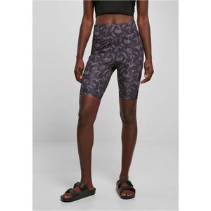 Urban Classics - High Waist Tech Mesh AOP Korte cycle broek - Zwart