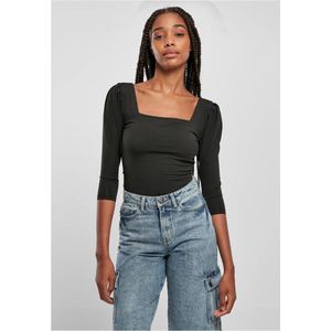 Urban Classics Curvy Top van Gerecycled Polyester Zwart