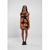 Jerseyjurken - Transparant - Korte Mouwen - Zwart - Meshstof