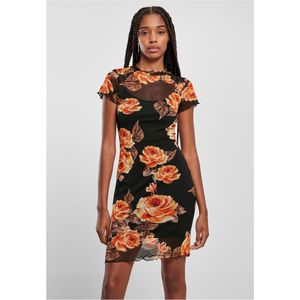 Jerseyjurken - Transparant - Korte Mouwen - Zwart - Meshstof