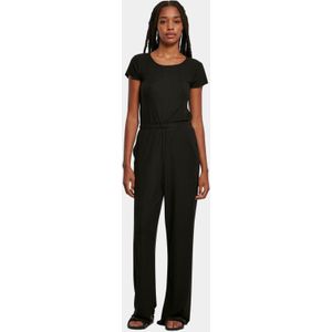 Urban Classics Rib Wid Leg Jumpsuit voor dames, zwart, 5XL, zwart.
