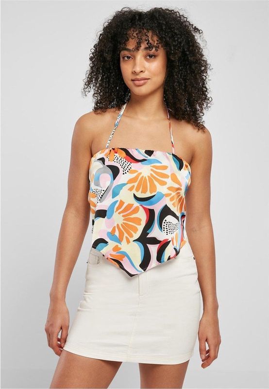 Damestop - Zomerprint - Satijn - Verstelbare Spaghettibandjes