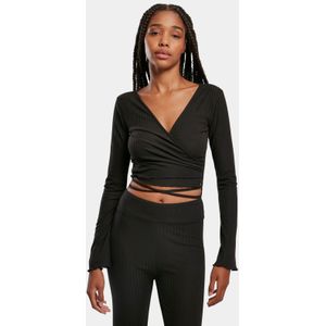 Gebreid Vest - Effen - Slanke Pasvorm - Lange Mouw - V-hals - Wikkel Design