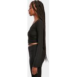 Gebreid Vest - Effen - Slanke Pasvorm - Lange Mouw - V-hals - Wikkel Design