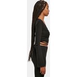 Gebreid Vest - Effen - Slanke Pasvorm - Lange Mouw - V-hals - Wikkel Design