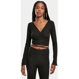 Gebreid Vest - Effen - Slanke Pasvorm - Lange Mouw - V-hals - Wikkel Design