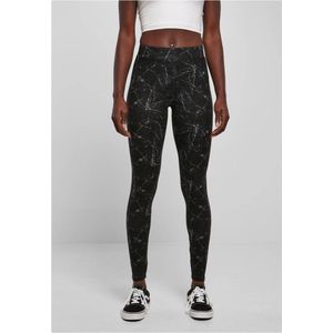 Urban Classics - Soft AOP blackmarble Legging - Zwart