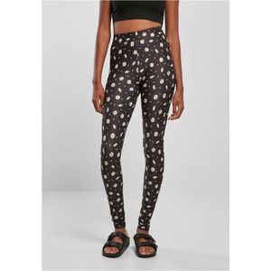Urban Classics - Soft AOP blackdaisy Legging - Zwart/Wit