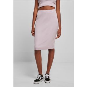 Urban Classics - Rib Knit Midi Rok - Pastelpaars