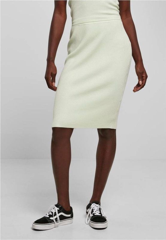 Urban Classics - Rib Knit Midi Rock - Mint - Damesrok