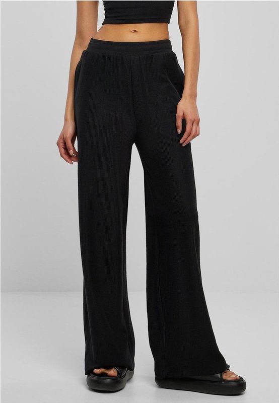 Urban Classics - Straight Rib Terry Wijde broek - Zwart