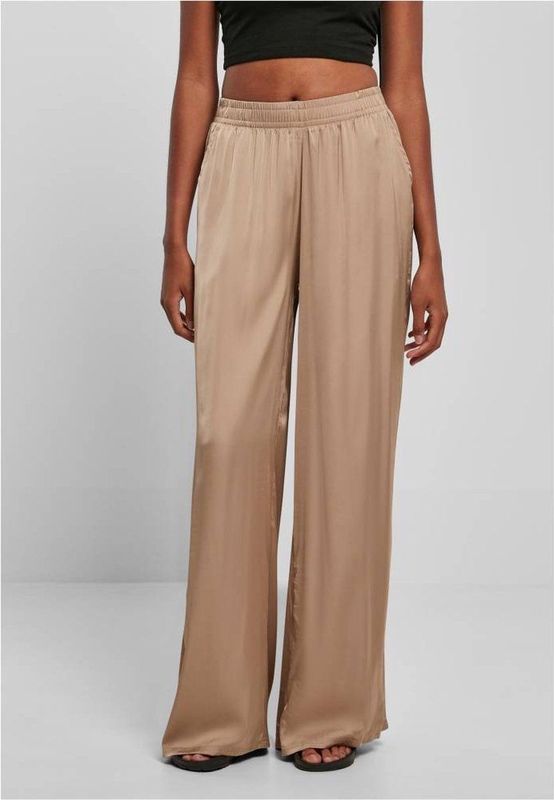 Urban Classics Satin Wijde broek Bruin
