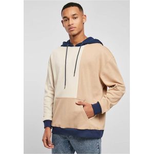 Urban Classics - Oversized Color Block Hoodie/trui - Beige/Blauw