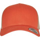 Flexfit Unisex Retro Trucker 2-kleurige honkbalpet, rustiek oranje/kaki, één maat