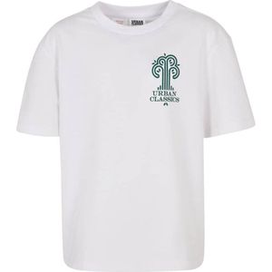 Urban Classics - Organic Tree Logo Kinder T-shirt - Kids 134 140 - Wit