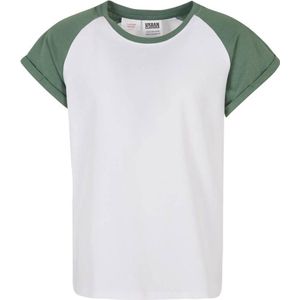 Urban Classics - Contrast Raglan Kinder T-shirt - Kids 110 116 - Wit Groen