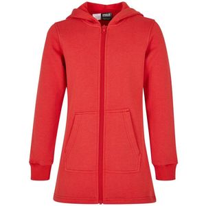 Urban Classics Sweatshirt-jas voor meisjes, lange snit, verlengde basic hoodie met rits, verkrijgbaar in vele kleuren, maten 110/116-158/164, Hugered, 110/116 cm