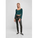 Urban Classics - Short Rib Wide V-Neck Longsleeve top - Groen