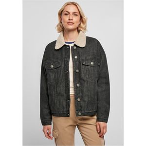 Urban Classics - Oversized Sherpa denim Jacket - Zwart