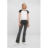 Urban Classics - Organic Stretch Short Retro Baseball Top - Wit/Zwart