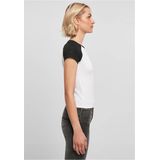 Urban Classics - Organic Stretch Short Retro Baseball Top - Wit/Zwart