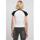 Urban Classics - Organic Stretch Short Retro Baseball Top - Wit/Zwart