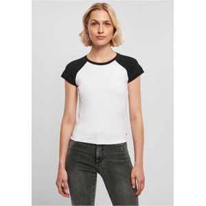 Urban Classics - Organic Stretch Short Retro Baseball Top - Wit/Zwart