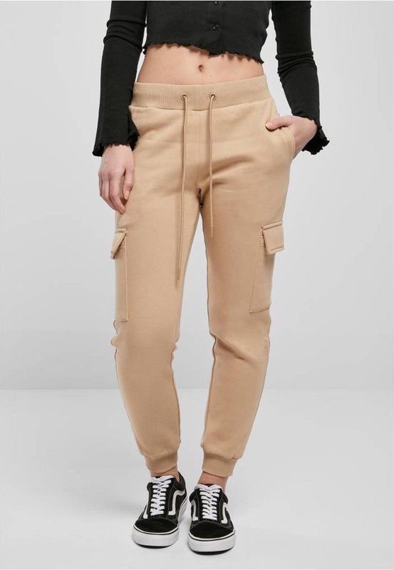 Urban Classics - Cargo Dames joggingbroek - Beige