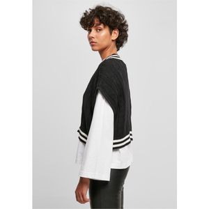 Urban Classics - Cropped Knit College - Trui - Zwart