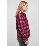Urban Classics - Turnup Checked Flanell Blouse - Roze/Zwart