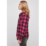 Urban Classics - Turnup Checked Flanell Blouse - Roze/Zwart