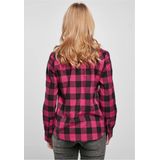 Urban Classics - Turnup Checked Flanell Blouse - Roze/Zwart