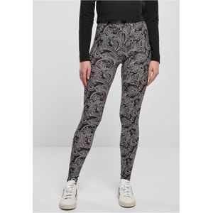Urban Classics - Soft AOP blacknewpaisley Legging - Zwart