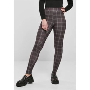 Urban Classics - Soft AOP blackcheck Legging - Zwart