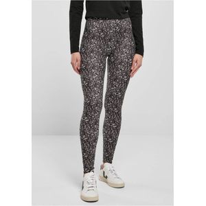 Urban Classics - Soft AOP blackline Legging - Zwart/Wit