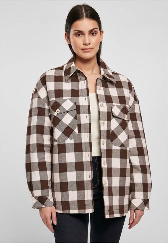Urban Classics - Flanell Padded Overshirt Blouse - Bruin