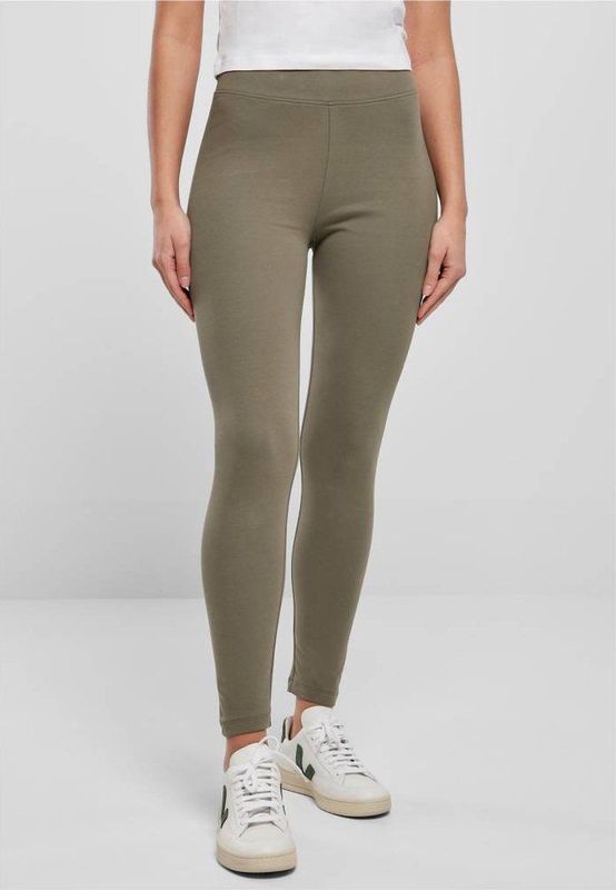 Urban Classics - High Waist Jersey Legging - Olijfgroen