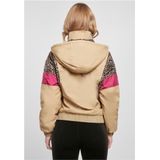 Urban Classics - Tussenjas - Lichtbeige/Bruin/Pink/Zwart - Capuchon met Trekkoord, Color-Blocking