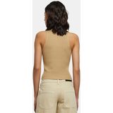 Urban Classics - Short Rib Knit Turtleneck - Mouwloze Top - Beige