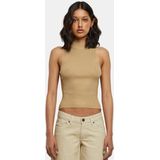 Urban Classics - Short Rib Knit Turtleneck - Mouwloze Top - Beige