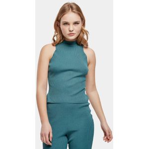 Urban Classics - Short Rib Knit Turtleneck Mouwloze top - Groen