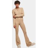 Urban Classics - Cropped Rib Knit Zip Cardigan - Beige